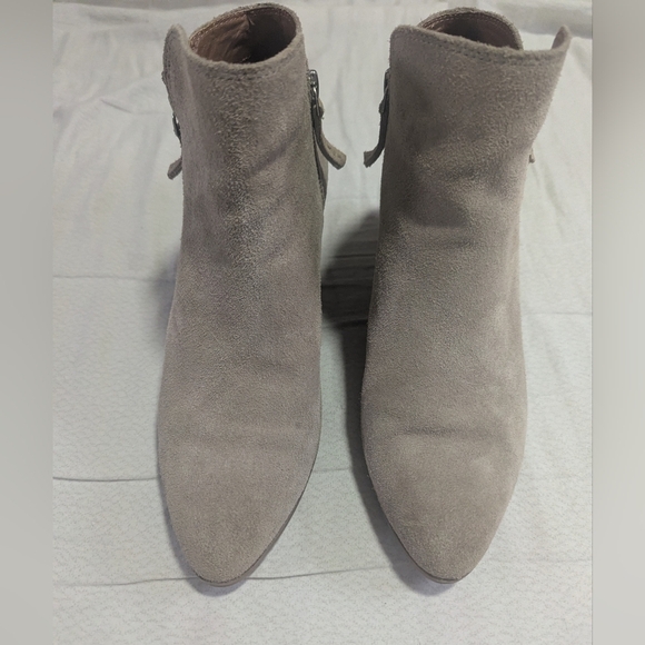 Womens 6, Frye Boots — FauxyFurr Vintage + Handmade Frye Suede Western Ankle Boots • Tan Cowgirl Booties • Vintage Western Aesthetic